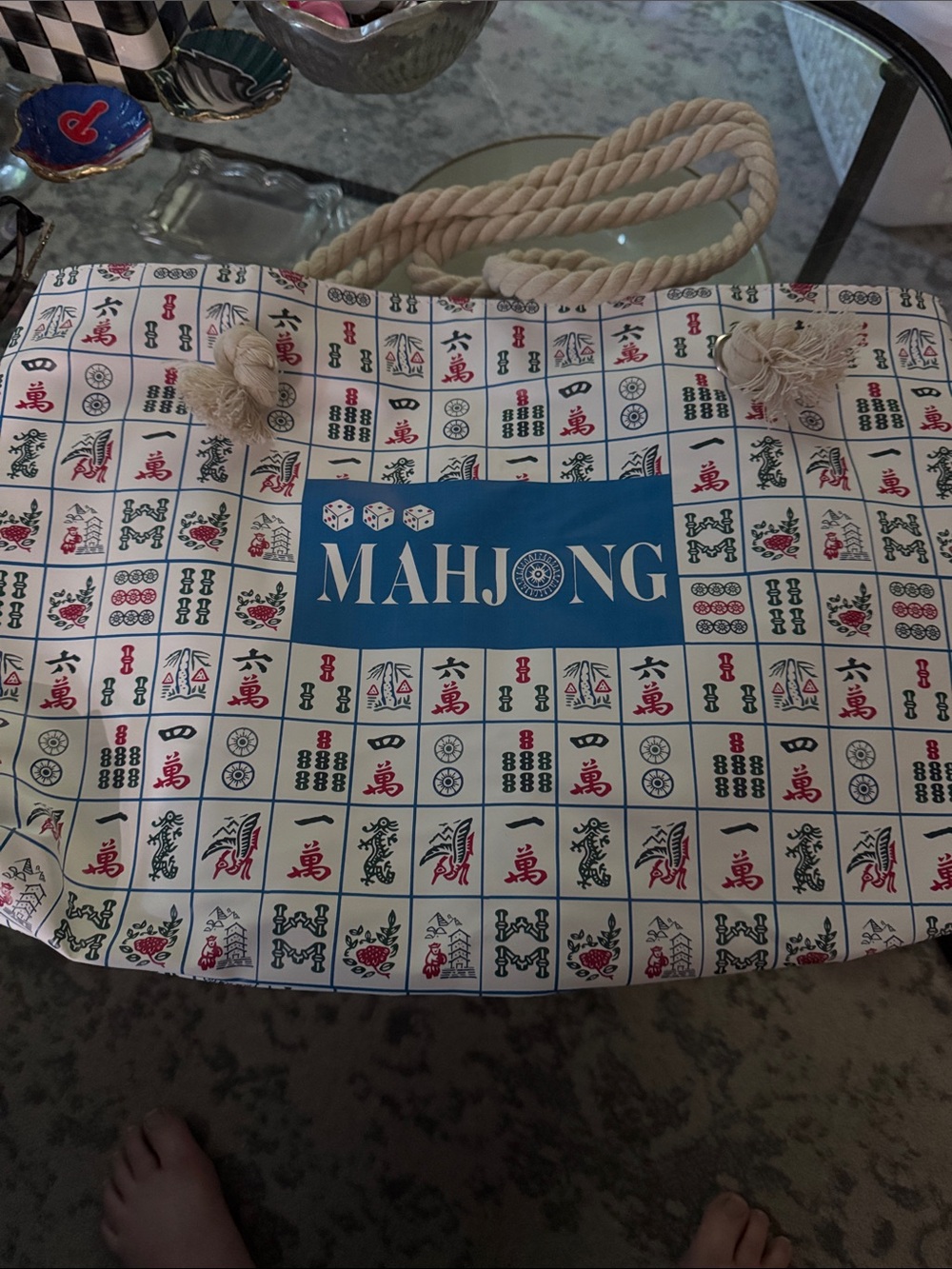 Mahjong Carry Bag Set with Tile Pouch and Rack Bag
